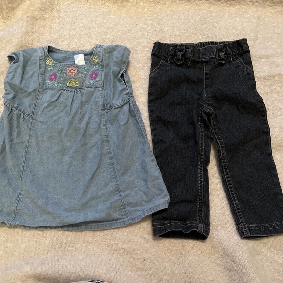 Cute toddler denim outfit top size 2T pants 18 months (Seller ID 1) - Picture 1 of 5